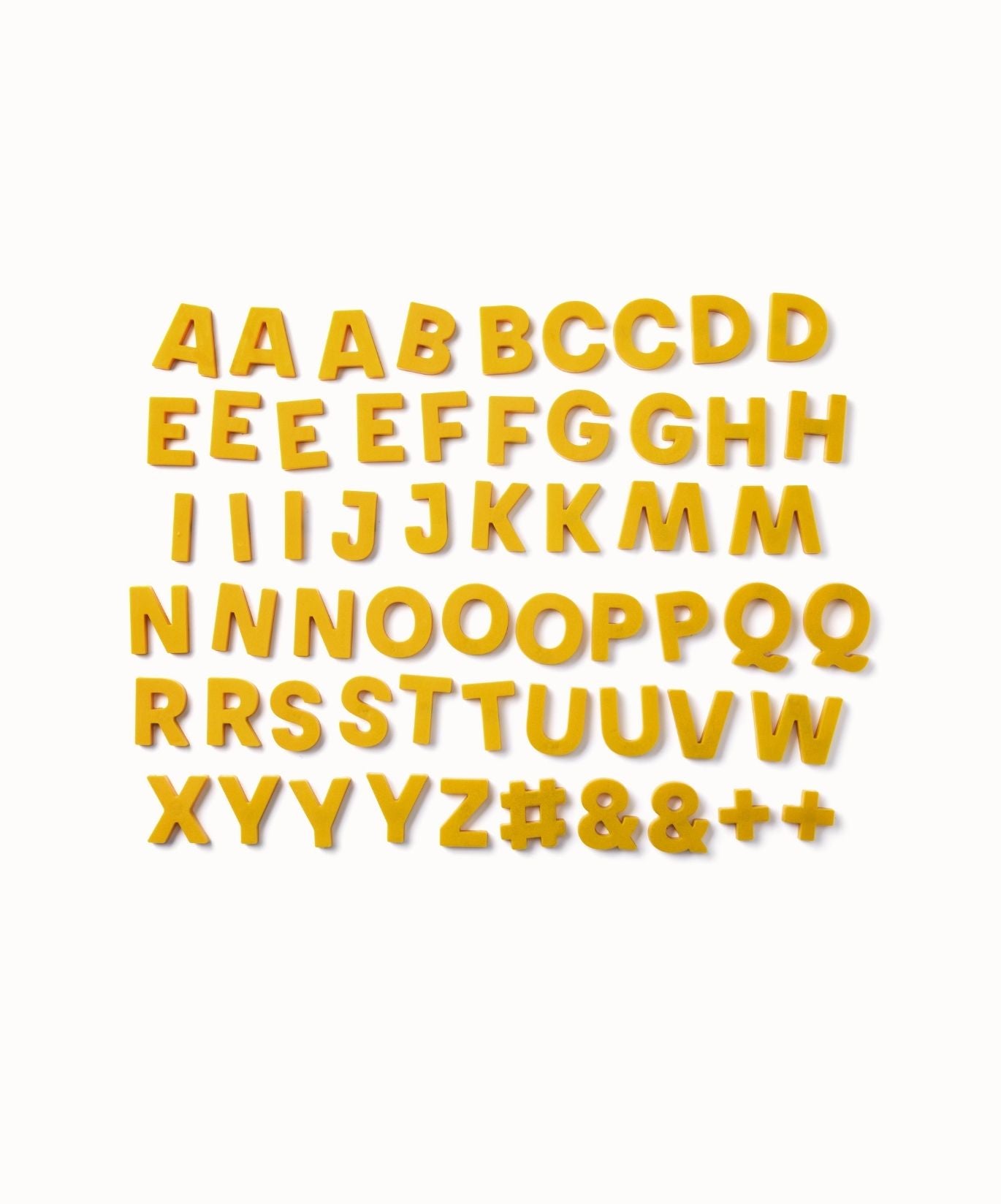 Alphabet Magnets in Mustard by Wordbits