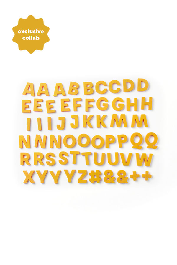 Alphabet Magnets in Mustard by Wordbits - Mustard Made Australia