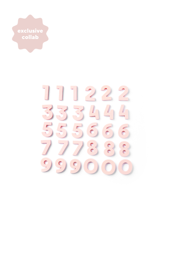 Number Magnets in Blush by Wordbits - Mustard Made Australia