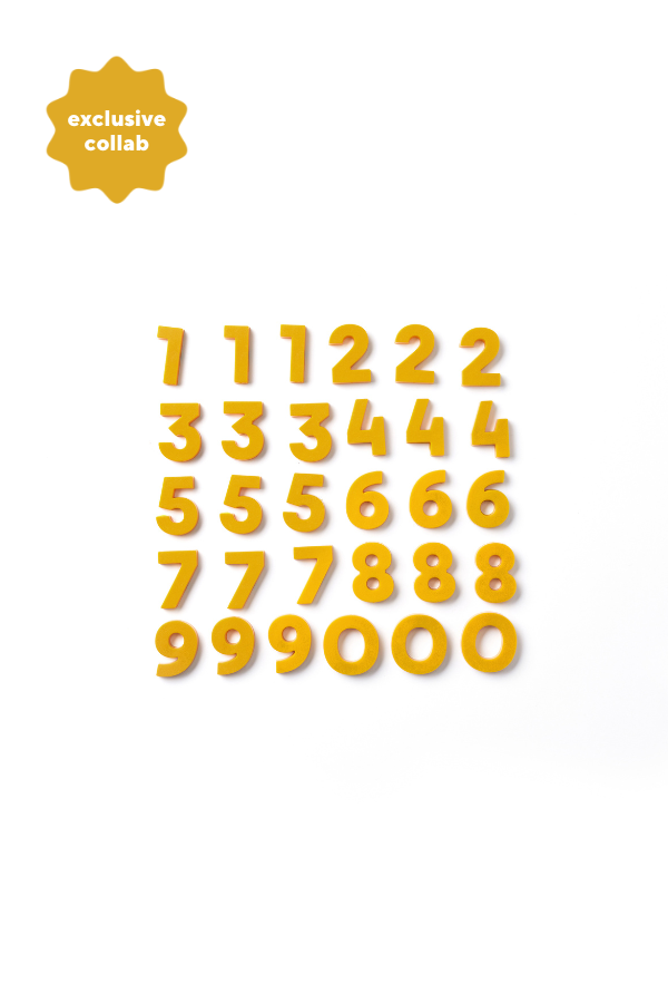 Number Magnets in Mustard by Wordbits - Mustard Made Australia